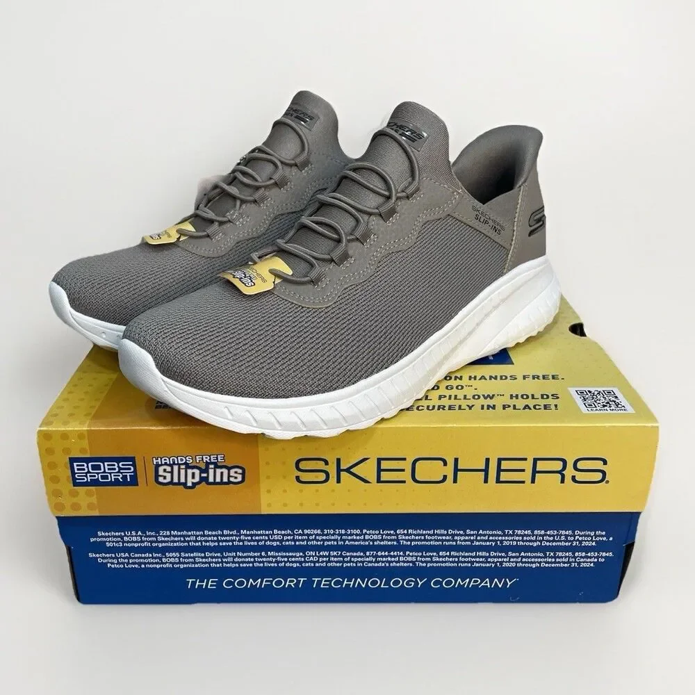 SKECHERS Bobs Sport Womens Size 9 Slip Ins Sneakers Taupe Hands Free Gray New - Picture 10 of 11